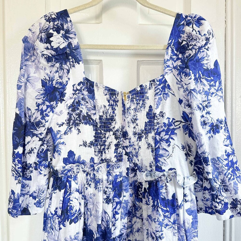 NWT Cara Cara x Tuckernut Blue Hill Dress Nordic Fields Blue Size 8 - Picture 6 of 7